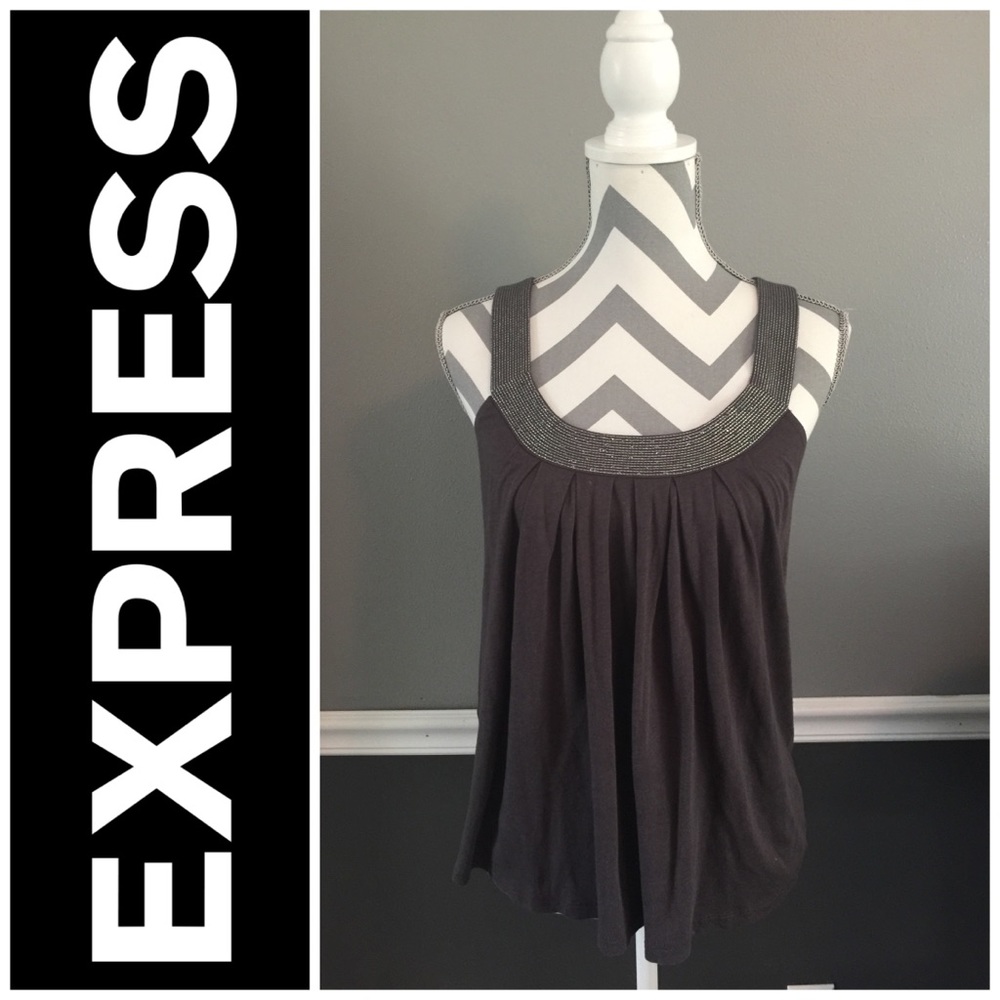 Grey Express Top with sparkle straps